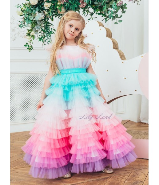 Детское платье Ракушка, цвет розовый с градиентом