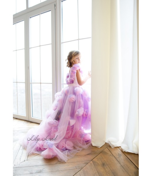 Детское нарядное платье Рапунцель, цвет розовый