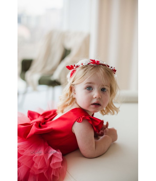Дитяча святкова сукня Пишна Троянда, колір червоний з градієнтом