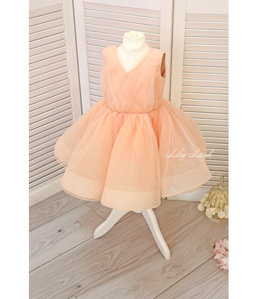 Детское нарядное платье Селена, цвет персик
