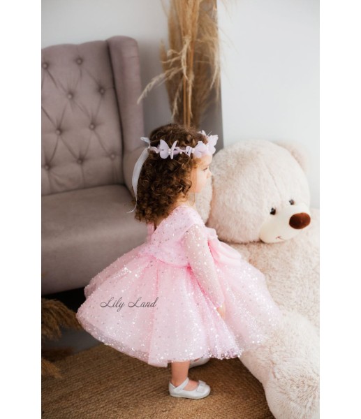 Дитяча святкова сукня Селеста, колір рожевий