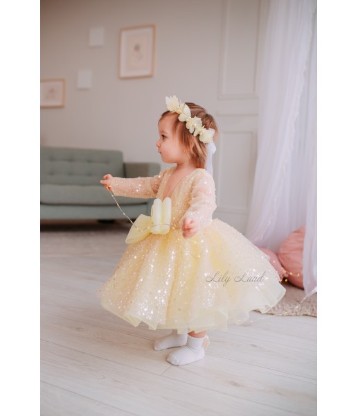 Дитяча святкова сукня Селеста, колір жовтий