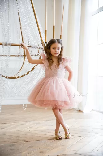 Детское нарядное платье Шанти, цвет пудра