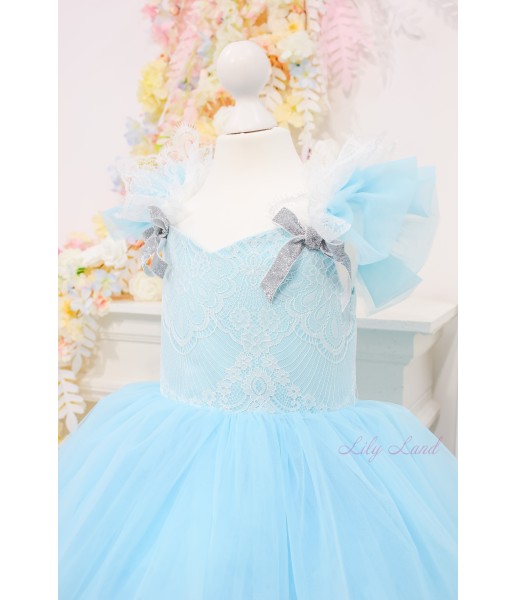 Детское нарядное платье Шанти, цвет тиффани