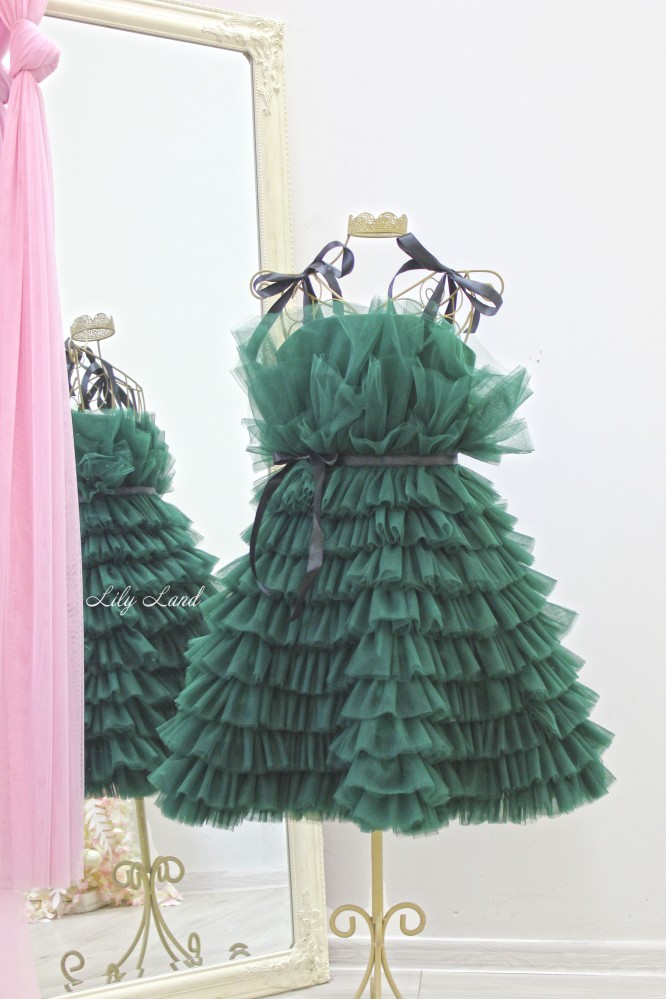 Дитяча святкова сукня Софі в кольорі темно-зелений