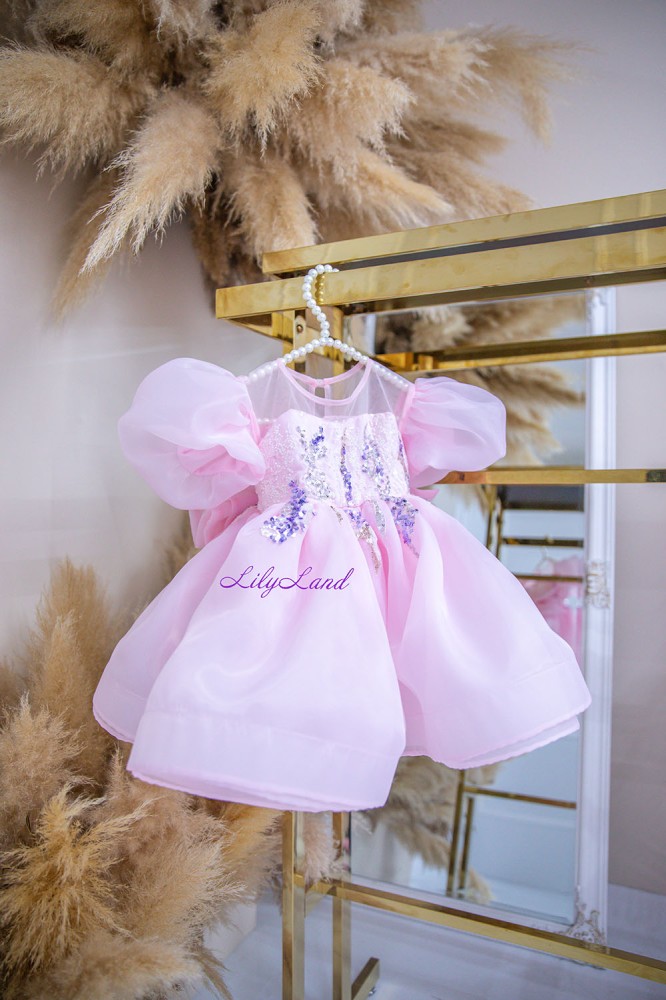 Детское платье Соломия с рукавчиком, цвет розовый