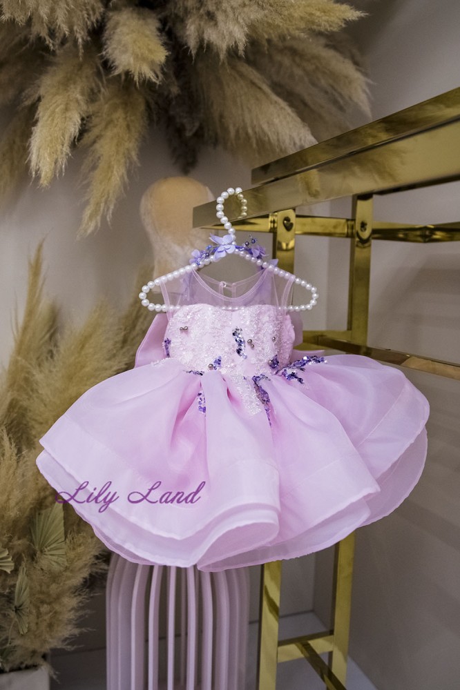 Дитяча святкова сукня Соломія, в рожевому кольорі