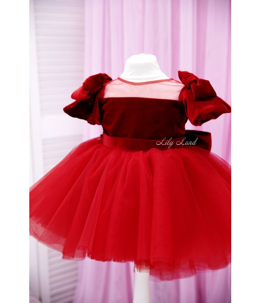 Детское нарядное платье Соня, цвет красный