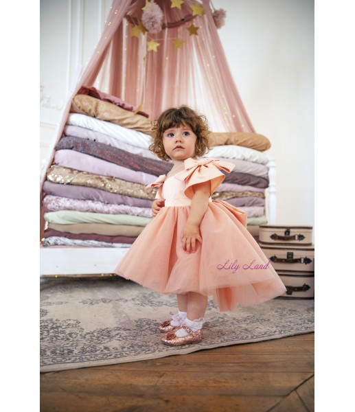 Детское нарядное платье Соня, цвет персик