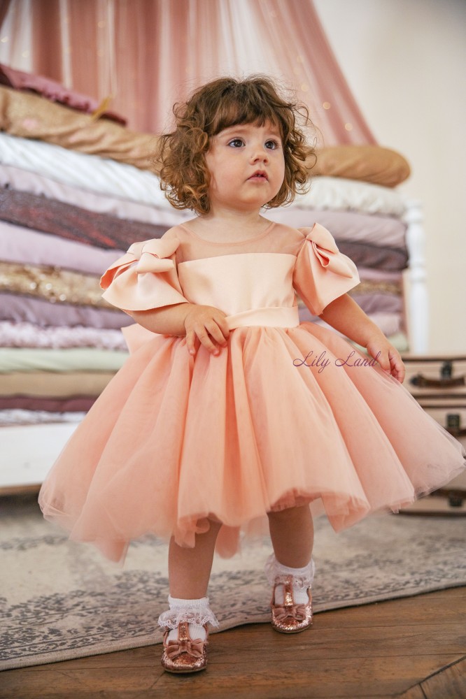 Дитяча святкова сукня Соня в персиковому кольорі