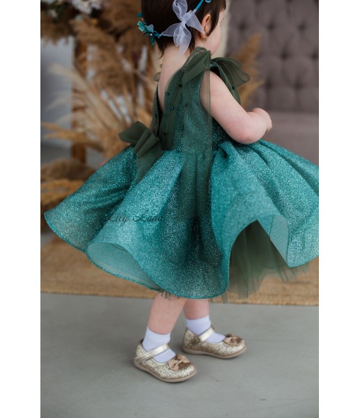 Детское нарядное платье Стефания, цвет Изумруд