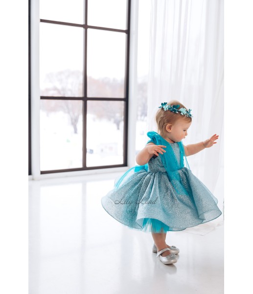 Детское нарядное платье Стефания, цвет Бирюза
