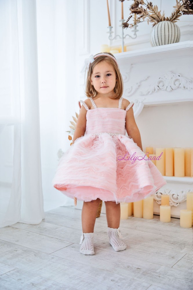 Детское нарядное платье Тереза, цвет розовый