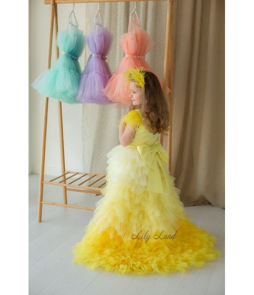 Дитяча святкова сукня Урсула, колір жовтий градієнт