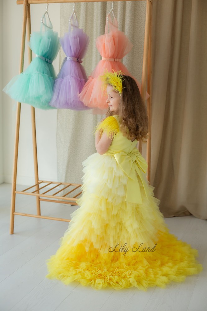 Детское платье Урсула, цвет желтый градиент