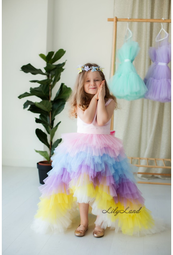 Детское платье Урсула, с радужной юбкой