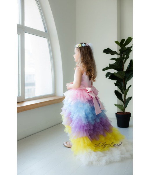 Дитяча святкова сукня Урсула з різнокольоровою спідничкою