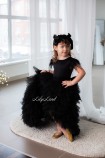 Детское платье Урсула, цвет черный с перьями
