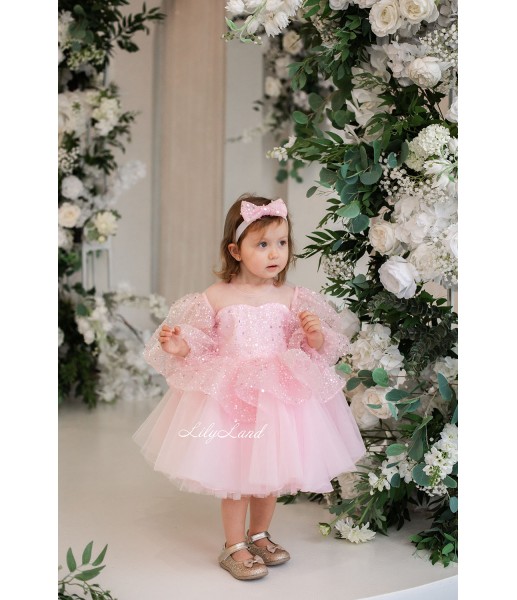 Детское платье Венди, в нежно розовом цвете