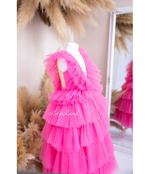Детское нарядное платье Вероника, цвет розовый