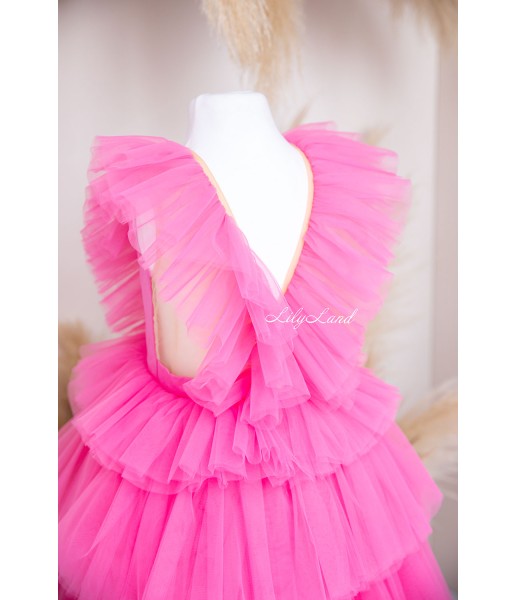 Детское нарядное платье Вероника, цвет розовый
