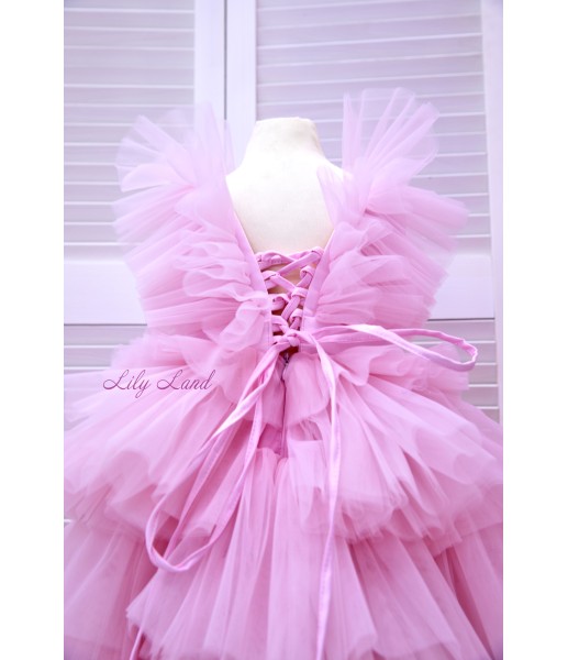 Детское нарядное платье Вероника, цвет розовая пудра