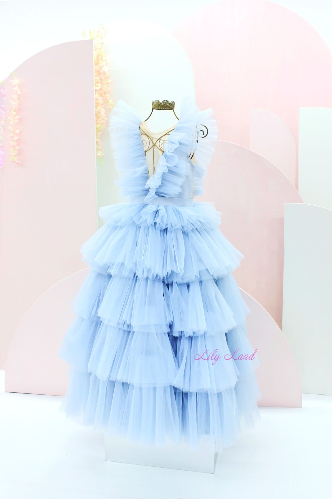 Детское нарядное платье Вероника, цвет голубой