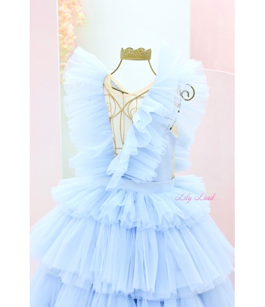 Детское нарядное платье Вероника, цвет голубой