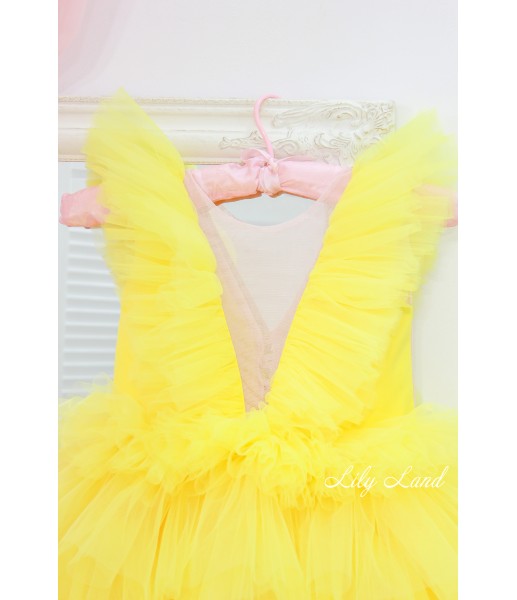 Детское нарядное платье Вероника, цвет желтый