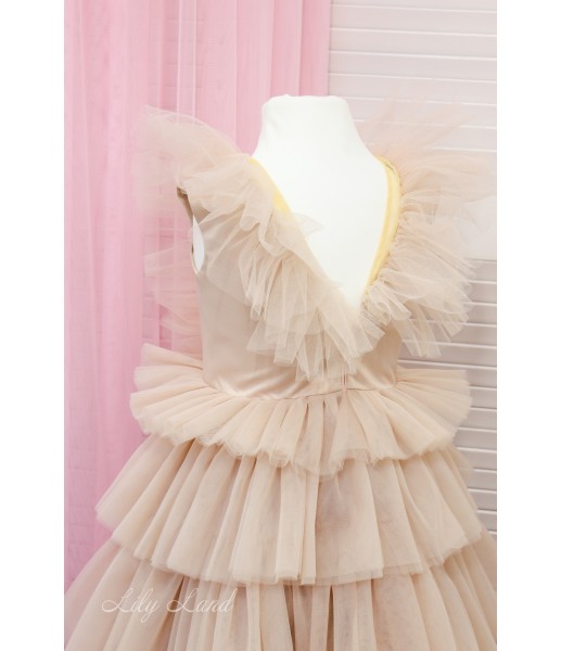 Детское нарядное платье Вероника, цвет бледная пудра