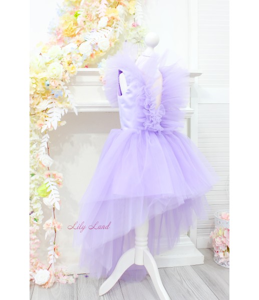 Детское нарядное платье Вероника со шлейфом, цвет лаванда