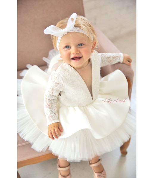 Детское нарядное платье Ангелина, цвет белый 
