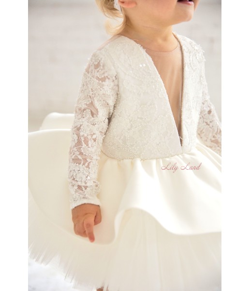 Детское нарядное платье Ангелина, цвет белый 