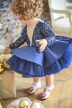 Детское нарядное платье Ангелина, цвет темно-синий