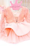 Дитяча святкова сукня Ангеліна з мережевом, колір персиковий