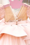 Дитяча святкова сукня Ангеліна з мережевом, колір персиковий