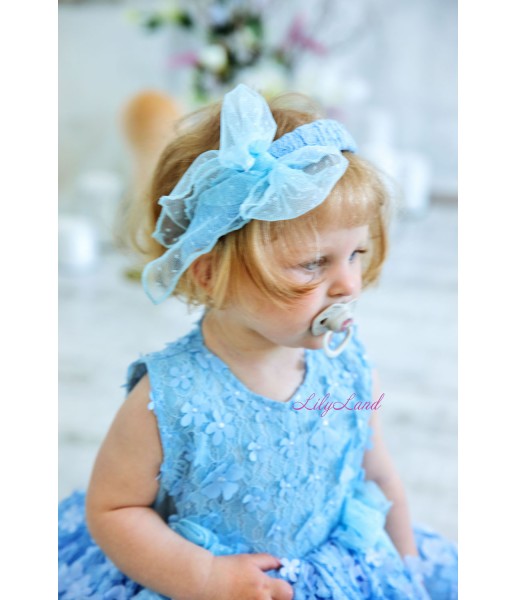 Детское нарядное платье Арис, цвет голубой