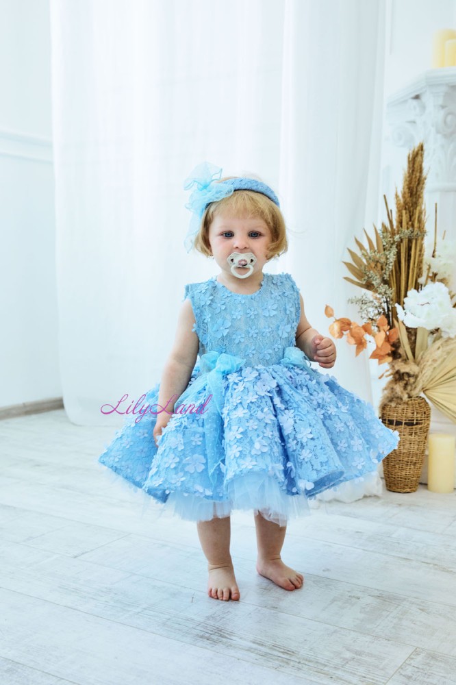 Дитяча святкова сукня Аріс, колір блакитний