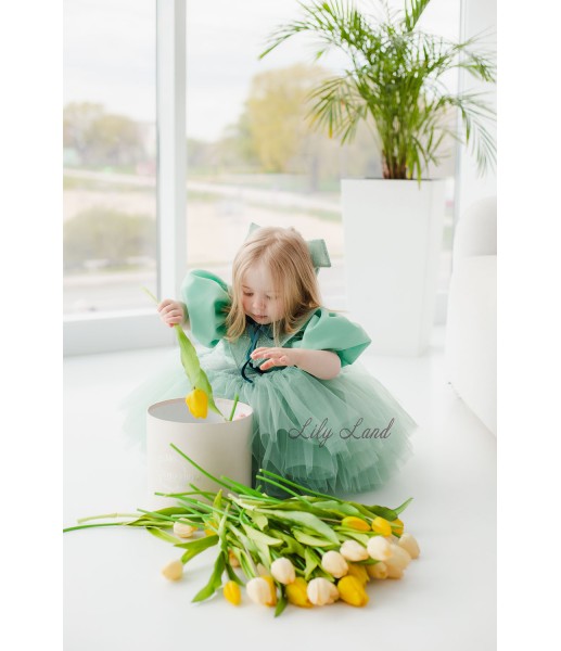 Дитяча святкова сукня Сінтія, колір зелений