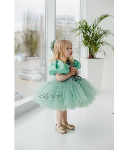 Дитяча святкова сукня Сінтія, колір зелений