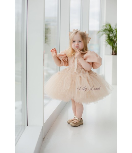 Детское нарядное платье Синтия, цвет золото