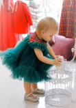 Детское платье Белль, новогоднее зеленое