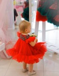 Детское платье Белль, новогоднее красное