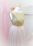 Комплект платьев Амели, цвет золото и розовая пудра