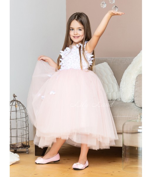 Детское платье Флер, цвет пудрово розовый