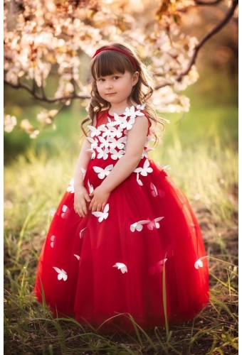 Детское платье Флер, цвет красный Детское платье Флер, цвет красный