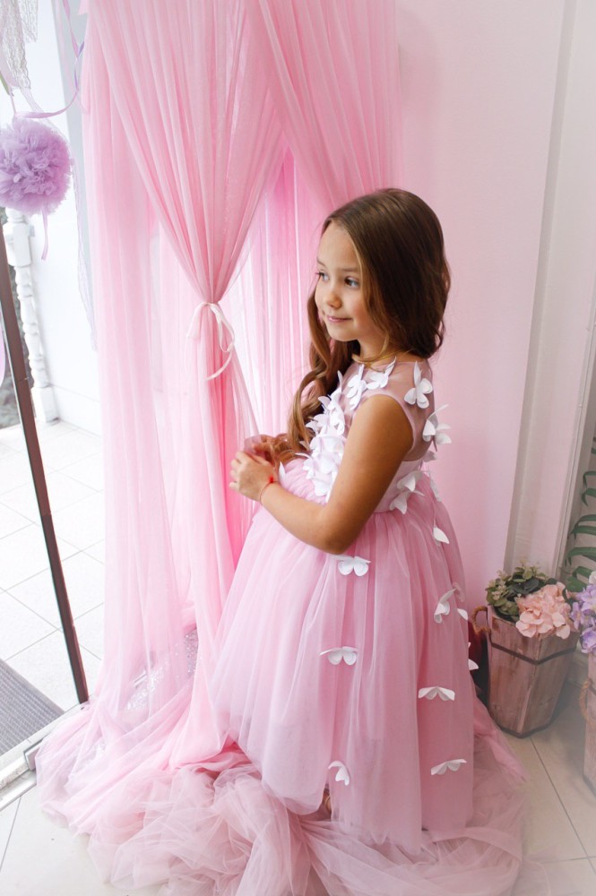 Дитяча святкова сукня Фльор, в рожевому кольорі