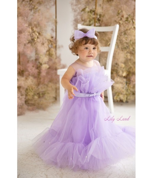 Детское нарядное платье Лябель, цвет лаванда