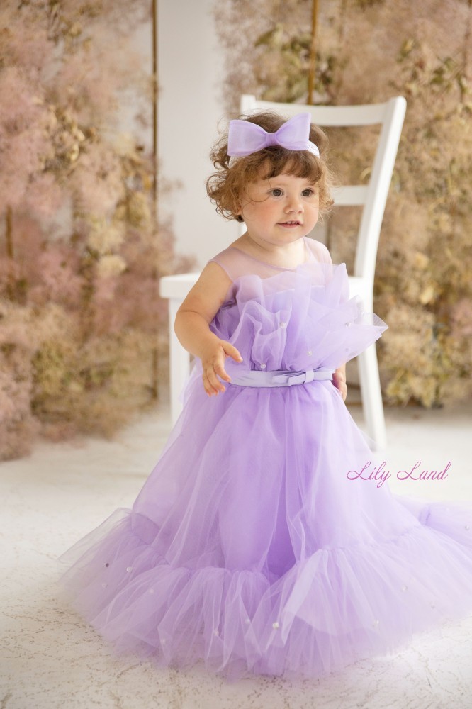Детское нарядное платье Лябель, цвет лаванда