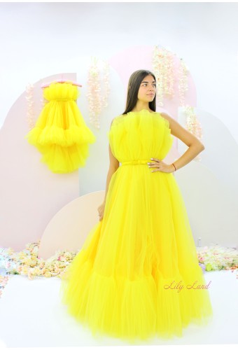 Комплект нарядных платьев Лябель, цвет желтый Комплект нарядных платьев Лябель, цвет желтый
